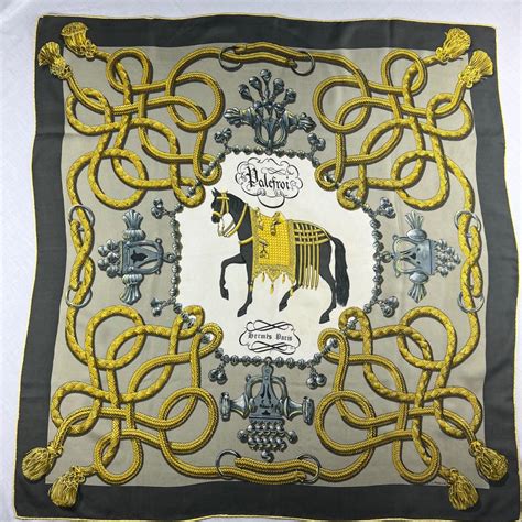 Palefroi Hermes Scarf by Francoise de la Perriere 90 cm Silk Twill